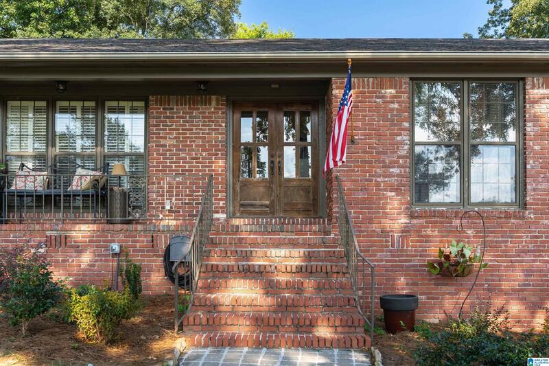 Front steps and porch with French doors
