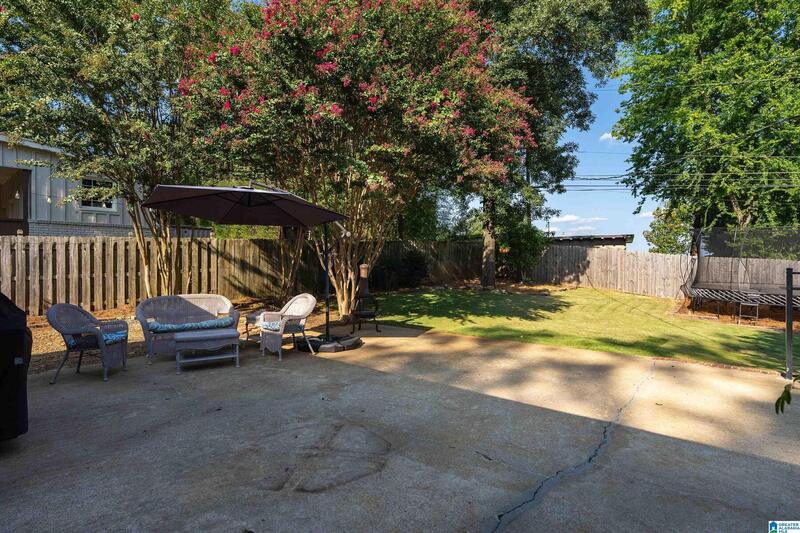 Backyard patio with seating
